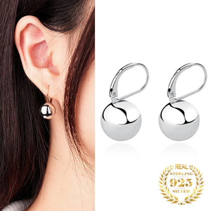 Glossy Ball Drop Earrings Round Bead Ear Buckle Summer Fine Jewelry
