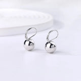 Glossy Ball Drop Earrings Round Bead Ear Buckle Summer Fine Jewelry