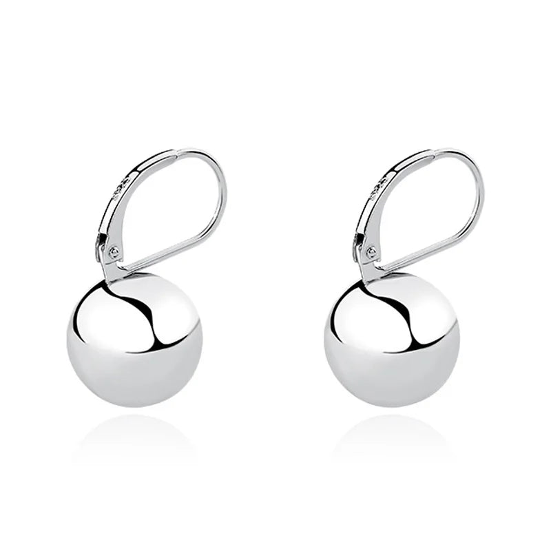 Glossy Ball Drop Earrings Round Bead Ear Buckle Summer Fine Jewelry