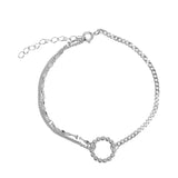 925 Silver Double Chain Beads Bracelet for Women
