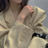 925 Silver Double Chain Beads Bracelet for Women