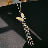 Sweet Style Pearl Clavicle Necklace Women Rhinestone Pendant Necklace