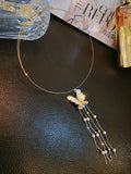 Sweet Style Pearl Clavicle Necklace Women Rhinestone Pendant Necklace