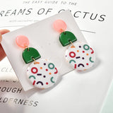 Geometric Print Acrylic Earrings DIY Material
