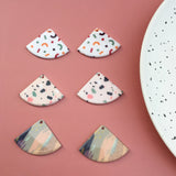 Geometric Coloring Acrylic Triangle Fan DIY Jewelry Earri