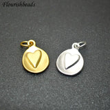Plated Matte Finish Heart Beads DIY Jewelry Making Charms