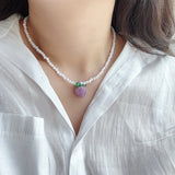 Shell Beads Strawberry Choker Necklace Women Holiday Jewelry
