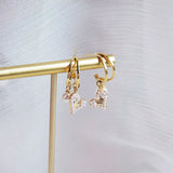 Ins 14K Electric Plating Real Pearl Heart Love Earrings