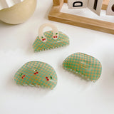 Jelly Green Checkerboard Hair Clip Geometry Acetic Acid Shark Clip