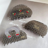 Grey Checkerboard Hair Clip Geometry Acetic Acid Shark Cl