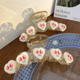 Ins Hot Spring Love Heart Tulip Hair Clip Claw Plastic Shark Clip