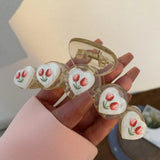 Ins Hot Spring Love Heart Tulip Hair Clip Claw Plastic Shark Clip