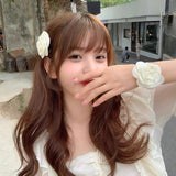 Small Fragrant Wind Cloth Art Camellia Hairpin Hairband Retro Fairy Hairpin