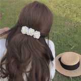 Small Fragrant Wind Cloth Art Camellia Hairpin Hairband Retro Fairy Hairpin