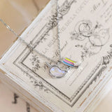 Romantic Unicorn Rainbow Necklace for Women 925 Silver Clavicle Chain Pendant