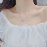 Romantic Unicorn Rainbow Necklace for Women 925 Silver Clavicle Chain Pendant