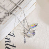 Romantic Unicorn Rainbow Necklace for Women 925 Silver Clavicle Chain Pendant