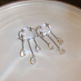 Vintage Tassel Cloud Bear Earrings 925 Silver Needle