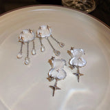 Vintage Tassel Cloud Bear Earrings 925 Silver Needle