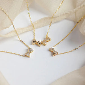 Micro Inlaid CZ Beans Women Necklace Bling Zirconia Collar Kolye
