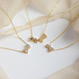 Micro Inlaid CZ Beans Women Necklace Bling Zirconia Collar Kolye