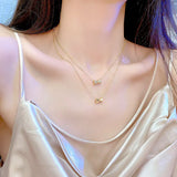 Micro Inlaid CZ Beans Women Necklace Bling Zirconia Collar Kolye