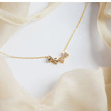 Micro Inlaid CZ Beans Women Necklace Bling Zirconia Collar Kolye