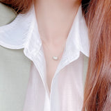 Inlaid CZ Beans Women Necklace Bling Zirconia Colar Jewelry Gift