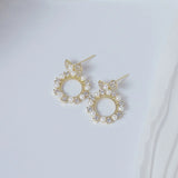 Tiny Pearls Bowknot Earring for Women - CZ Stud Earrings