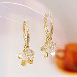 Double Layer Metal Earrings 14k Plating Flower Jewelry