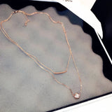 Vintage Geometric Women Necklace High CZ Pendant Jewelry