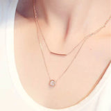 Vintage Geometric Women Necklace High CZ Pendant Jewelry