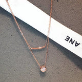Vintage Geometric Women Necklace High CZ Pendant Jewelry