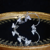 Hollow Butterfly Earring Women 925 Silver Wedding Jewelry Pendant