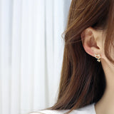 Hollow Kitty Tiny Cat Earring Zirconia Stud Bijoux Pendant