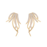 Micro-inlaid Zircon Leaf Earrings for Women