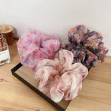 Korean Sweet Organza Floral Hair Ties for Girls
