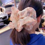 Korean Sweet Organza Floral Hair Ties for Girls