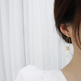Long Butterfly Earrings with Zircon Flower Charm