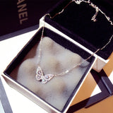 Ins Hot Top Butterfly Necklace for Women Romantic Bling Collar Kolye