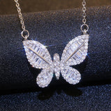 Ins Hot Top Butterfly Necklace for Women Romantic Bling Collar Kolye