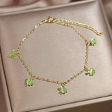 Multicolor Opal Dolphin Charm Bracelet Crystal Fish Star Chain Bangle Girl Gift