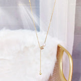 Ins Hot Pearl Round Necklace Adjustable Clavicle Rope Water Drop Party Necklace