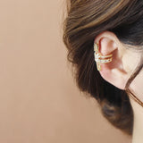 Shining Paper Clip Women Earring Pave Bling Zircon Creative Ear Bone Clip