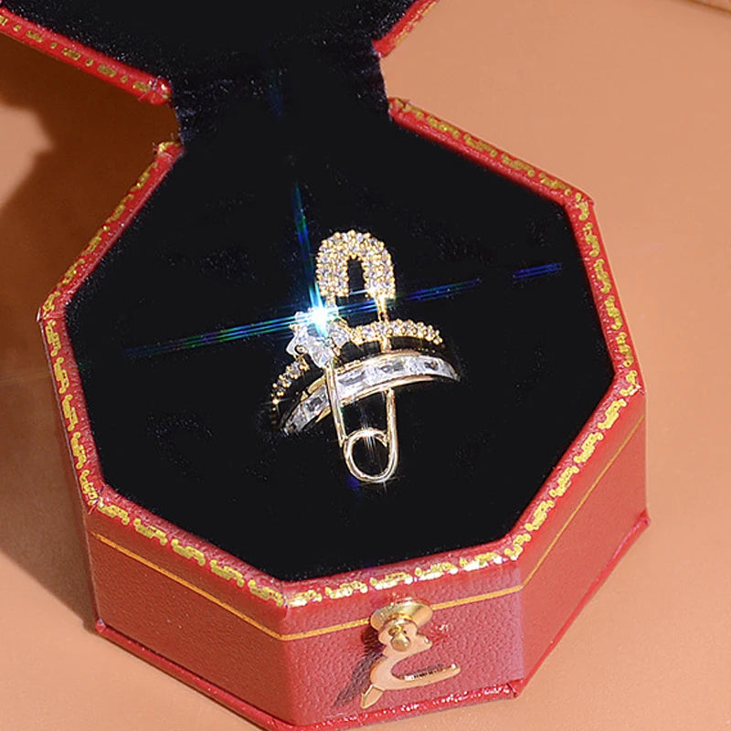 Shining Paper Clip Women Earring Pave Bling Zircon Creative Ear Bone Clip