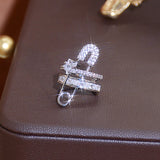 Shining Paper Clip Women Earring Pave Bling Zircon Creative Ear Bone Clip