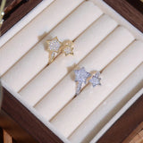 Tiny Rainbow & Star Open Ring, Zircon Adjustable Engagement Bague