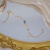 Zirconia Diamond Moon Star Pearl Bracelet Elegant Party Jewelry