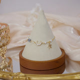 Zirconia Diamond Moon Star Pearl Bracelet Elegant Party Jewelry