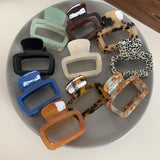 Square Hollow Marbling Hair Clip Claw Acetic Acid Colorful Small Shark Clip